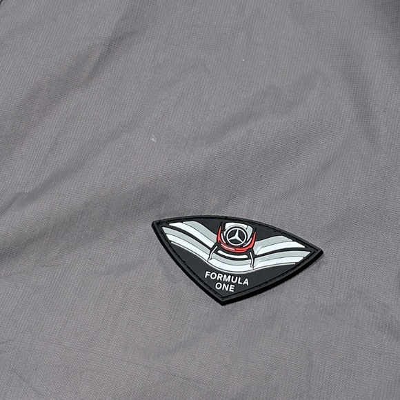 Vintage Mercedes Benz Formula 1 F1 Racing Gray Windbreaker Jacket Mens XL - Picture 7 of 16